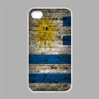 Flag of Uruguay Brick Wall Design iPhone 4s White Case: Cell Phones & Accessories