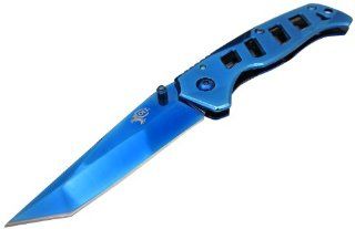 Colt Knives 533 True Blue Linerlock Knife with Blue Anodized Finish Aluminum Handles : Sports & Outdoors