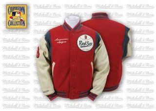 Red Sox Mitchell & Ness Leather Wool Jacket 52 : Sports Fan Outerwear Jackets : Sports & Outdoors