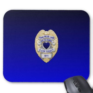 Thin Blue Line Badge Mousepad