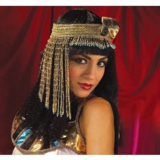 Forum Novelties Women's Egyptian Costume Accessory Asp Snake Beaded Headpiece, Gold, One Size: Clothing