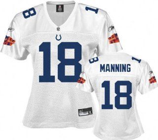 Peyton Manning White Reebok Super Bowl XLIV Special Edition Indianapolis Colts Women's Jersey   Large : Sports Related Merchandise : Sports & Outdoors