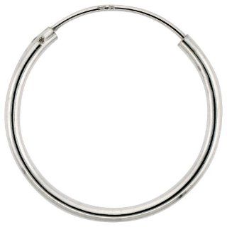 Sterling Silver Endless Hoop Earrings, thin 1 mm tube 3/4 inch round Sterling Silver Continuous Round Hoops Jewelry