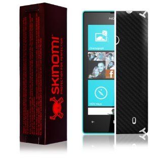 Skinomi TechSkin   Nokia Lumia 520 Screen Protector + Carbon Fiber Black Full Body Skin Protector / Front & Back Premium HD Clear Film / Ultra High Definition Invisible and Anti Bubble Crystal Shield with Free Lifetime Replacement Warranty   Retail Pa