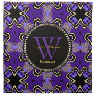 Purple+Gold Medieval Fusion Custom Wedding Napkin