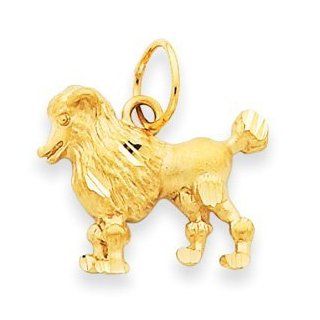 14k Gold Poodle Dog Charm: Jewelry