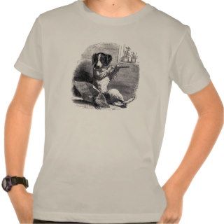 "Dog Playing the Flute" Vintage Illustration T Shirt