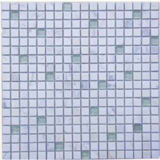 Frosted White Blend Rippled Glass Mosaic Tile Mesh Backed Sheet 12 x 12 Inch    