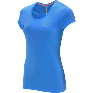 UNDER ARMOUR Womens HeatGear Flyweight Short Sleeve T Shirt   Size: Large, Blue