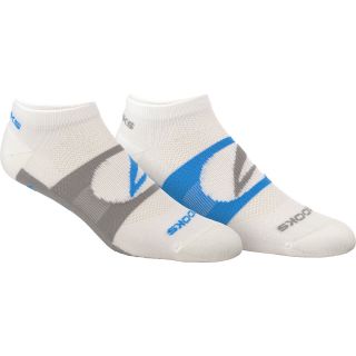 BROOKS Training Day Low Quarter Socks   2 Pack   Size: Medium, White/blue/grey