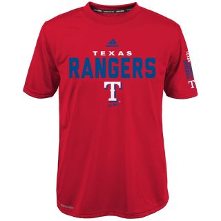 adidas Youth Texas Rangers ClimaLite Batter Short Sleeve T Shirt   Size: Small,