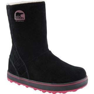 SOREL Womens Glacy Winter Boots   Size: 6, Black/rose