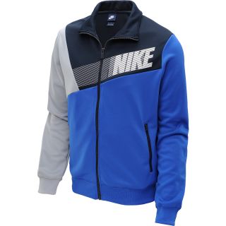 NIKE Mens Colorblocked Full Zip Track Jacket   Size: Small, Dk.obsidian/grey