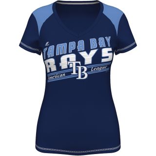 MAJESTIC ATHLETIC Womens Tampa Bay Rays Superior Speed V Neck T Shirt   Size: