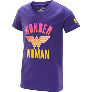 UNDER ARMOUR Girls Alter Ego Wonder Woman V Neck Short Sleeve T Shirt   Size: