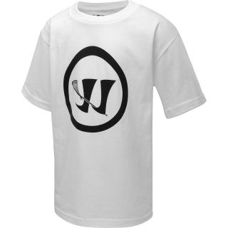 WARRIOR Boys Crease Lacrosse Short Sleeve T Shirt   Size Large, White