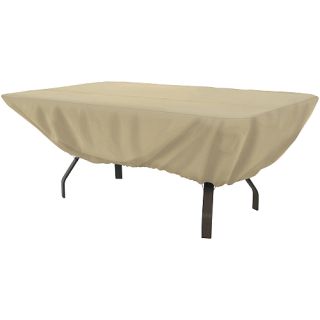 Classic Accessories Terrazzo Patio Table Cover   Size: Oval/rectangular, Tan