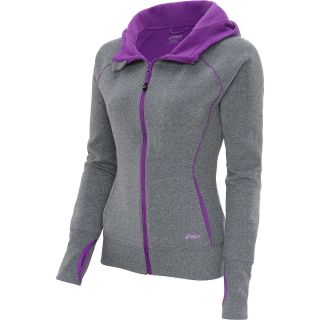 ASICS Womens Thisbe Full Zip Running Jacket   Size: XS/Extra Small, Grey/purple