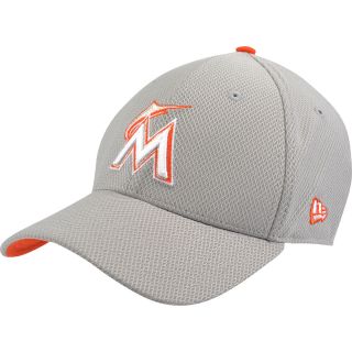 NEW ERA Mens Miami Marlins Custom 39THIRTY Stretch Fit Cap   Size: M/l, Grey
