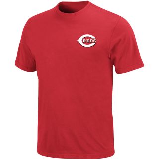 Majestic Mens Cincinnati Reds Offical Wordmark Red Tee   Size: XL/Extra Large,