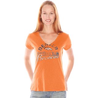G III Womens Denver Broncos Slub V Neck T Shirt   Size: Medium, Orange