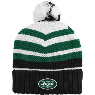 NFL Team Apparel Youth New York Jets Cuffed Pom Knit Girls Hat   Size: Youth
