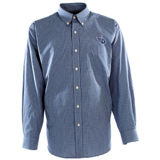 Antigua Mens Tennessee Titans Focus Cotton/Polyester Woven Mini Check Button