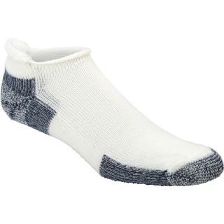 THORLO Mens J Thick Cushion Lo Cut Running Socks   Size: Large, White/navy