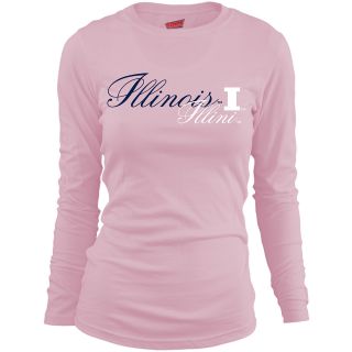 MJ Soffe Girls Illinois Fighting Illini Long Sleeve T Shirt   Soft Pink   Size: