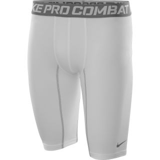 NIKE Mens Pro Combat Core Compression 9 Inch Shorts   Size Small, White/cool