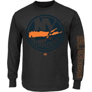 MAJESTIC ATHLETIC Mens New York Islanders Goal Crease Black On Black Long 