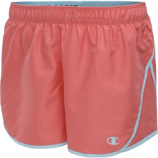 CHAMPION Womens PowerTrain 3 Sport Shorts   Size Medium, Pink/aqua