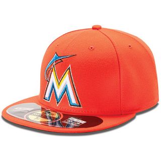 NEW ERA Mens Miami Marlins Authentic Collection Road 59FIFTY Fitted Cap   Size:
