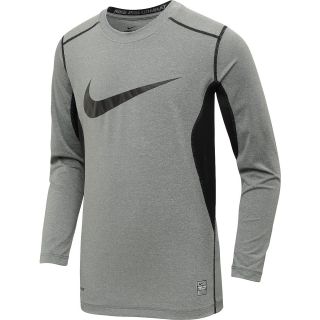 NIKE Boys Core Fitted Swoosh Long Sleeve T Shirt   Size Medium, Carbon