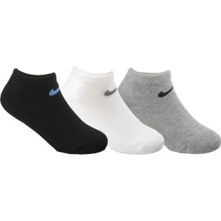 NIKE Kids Swoosh Low Cut Socks   3 Pack   Size: 5 6, Grey/white/black