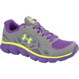 UNDER ARMOUR Girls Assert IV Running Shoes   Preschool   Size: 2, Grey/purple