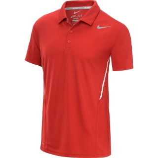 NIKE Mens Power UV Polo Shirt   Size: 2xl, Gym Red/grey