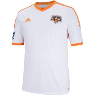 adidas Mens Houston Dynamo Replica Jersey   Size Large, White/orange