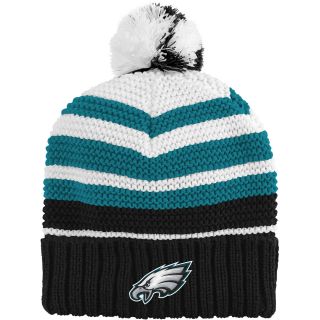 NFL Team Apparel Youth Philadelphia Eagles Cuffed Pom Knit Girls Hat   Size: