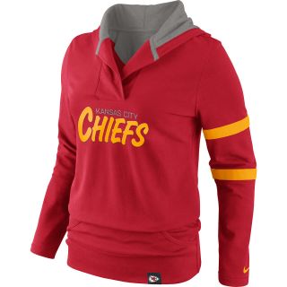 NIKE Womens Kansas City Chiefs Play Action Hooded Top   Size: Medium, Red/gold