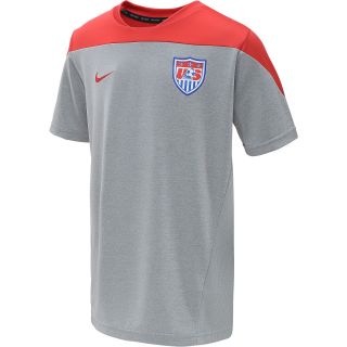 NIKE Boys USA Squad Short Sleeve Soccer Jersey   Size: Large, Grey/red