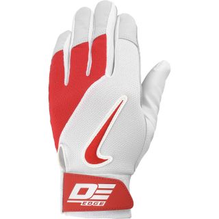 NIKE Diamond Elite Edge Adult Baseball Batting Gloves   Size: Xl, White/red