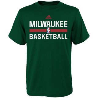adidas Youth Milwaukee Bucks Practice Short Sleeve T Shirt   Size: Medium,