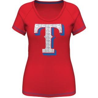 MAJESTIC ATHLETIC Womens Texas Rangers Bold Statement Fashion Top   Size Xl,
