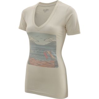 RIP CURL Womens Under The Sun HB V Neck Short Sleeve T Shirt   Size Large,