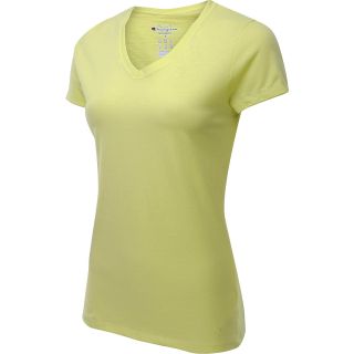 CHAMPION Womens Authentic Jersey Short Sleeve V Neck T Shirt   Size: Xl, Sunny