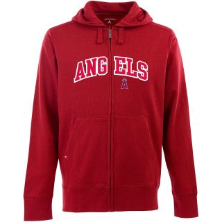 Antigua Mens Los Angeles Angels Full Zip Hooded Applique Sweatshirt   Size: