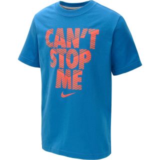 NIKE Boys Cant Stop Me Short Sleeve T Shirt   Size: Large, Military Blue/grey