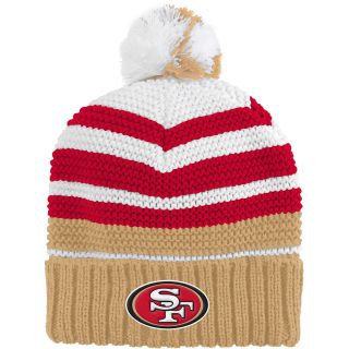 NFL Team Apparel Youth San Francisco 49ers Cuffed Pom Knit Girls Hat   Size: