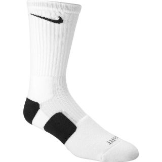 NIKE Womens Dri FIT Elite Basketball Crew Socks   Size: Medium, White/black